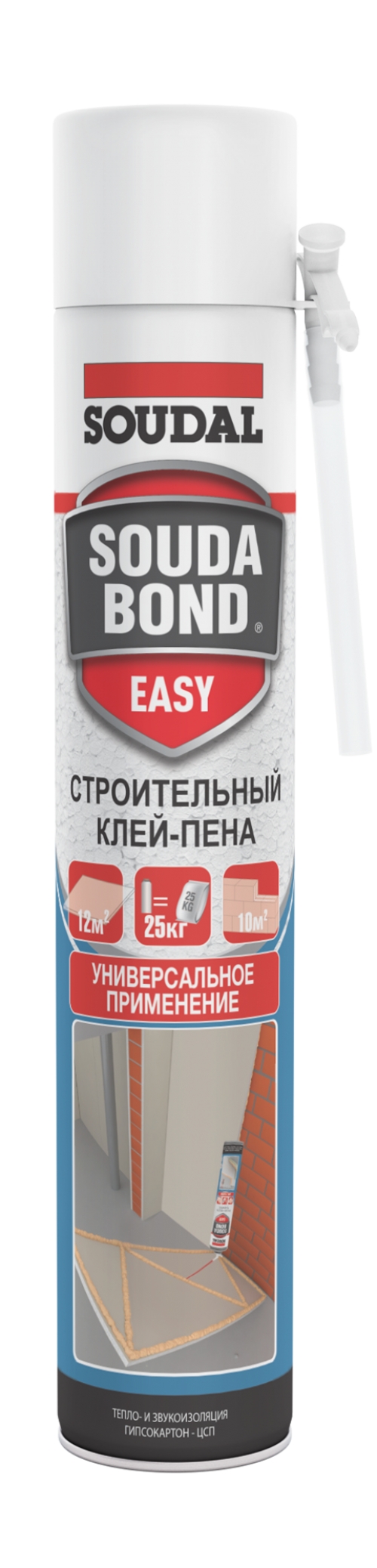 Строительный клей-пена Soudabond EASY трубка летняя формула